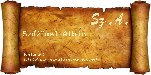 Számel Albin névjegykártya